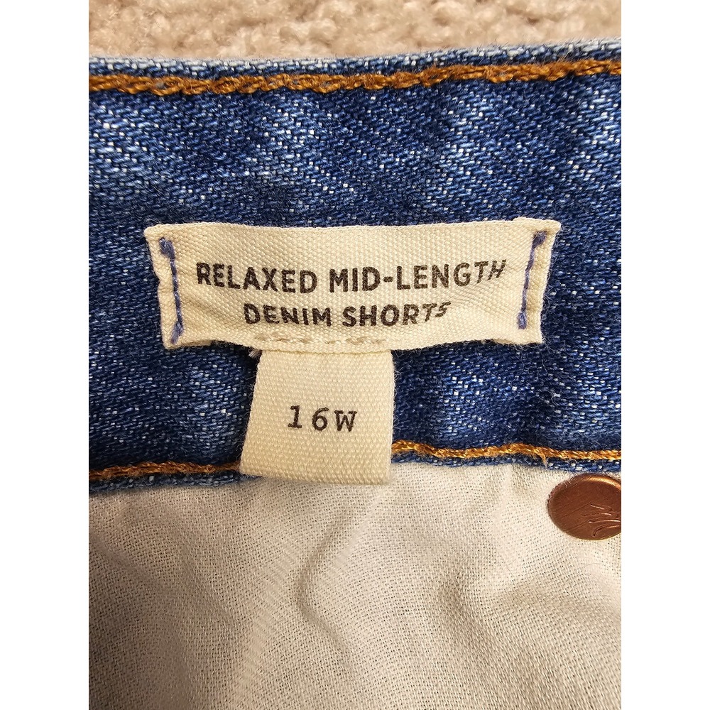 Madewell Relaxed Mid-Length Denim Shorts Medium Wash 16W DM6881 NJ561 - Picture 3 of 9